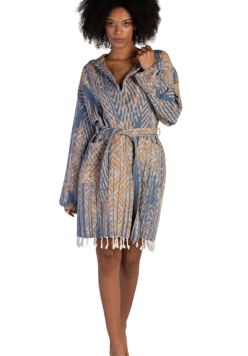 Tomris Hooded Cotton Bath Robe, Nightwear, Dressing Gown