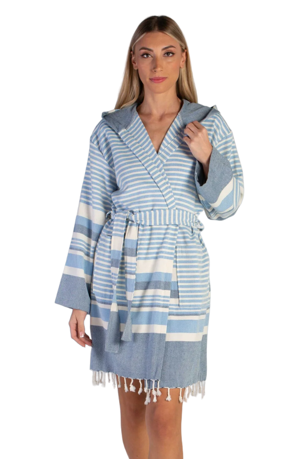 Mugla Hooded Cotton Bath Robe, Nightwear, Dressing Gown
